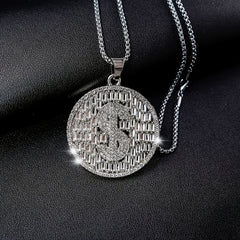 Punk Hip Hop Silver Rhinestone Letter Necklace