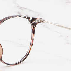 Leopard Print Round Frame Anti Light Glasses