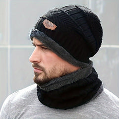 Winter Beanie Hat & Scarf Set Velvet Beanie Cap Warm Thickened Knitted Hat