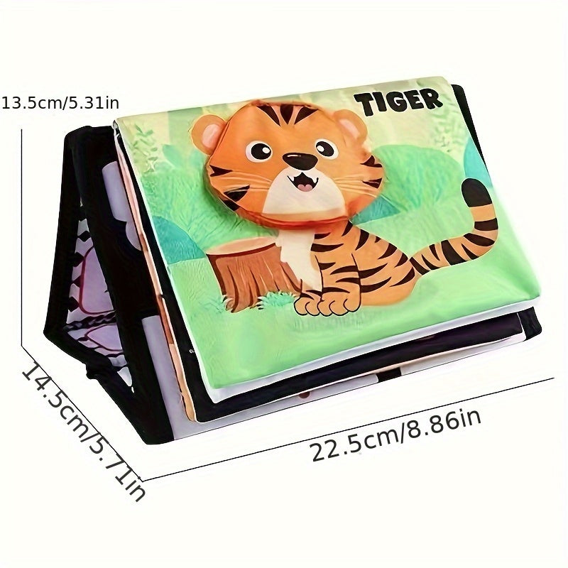 3D Toddler Book with Hanging Mirror & Interactive Sound - Durable Fabric Toy