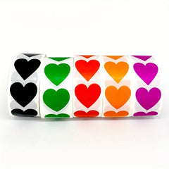 500 Blank Love Stickers Heart Shaped Self-Adhesive Labels