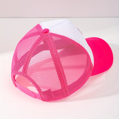 Heart Embroidered Mesh Baseball Cap For Couple