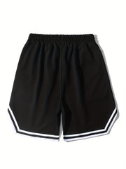 Men's Print Basketball Shorts with Drawstring - Summer Outdoor Wear
