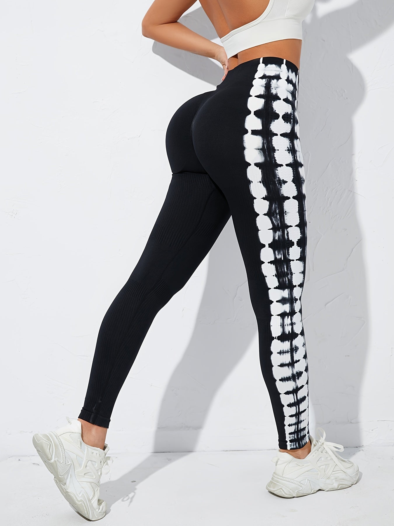 Tie Dye Butt Lifting Yoga Leggings High Waist Slim Fit Activewear