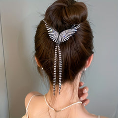 Rhinestone Wings Banana Clip Hair Claw Vintage Hair Clip