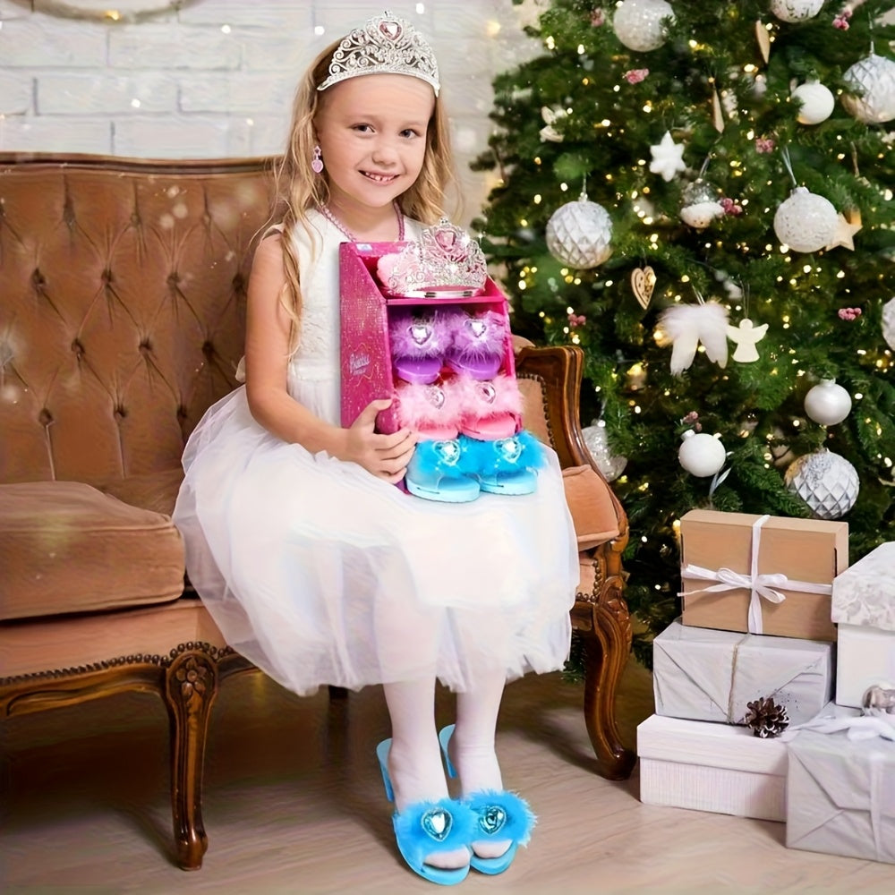 Sparkling Princess High Heels with Diamond Bow - Ideal Gift for Girls