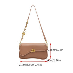 Metal Decor Crossbody Bag with Chain Shoulder Strap