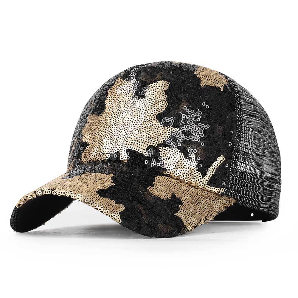 Mesh Breathable Baseball Cap Sequins Decor MapleTrendy Sun Hat