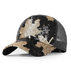 Mesh Breathable Baseball Cap Sequins Decor MapleTrendy Sun Hat