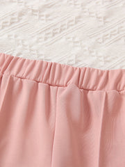 Girls' Line Stitching Elastic Waist Casual Pants - Kid Girl's Bottoms
