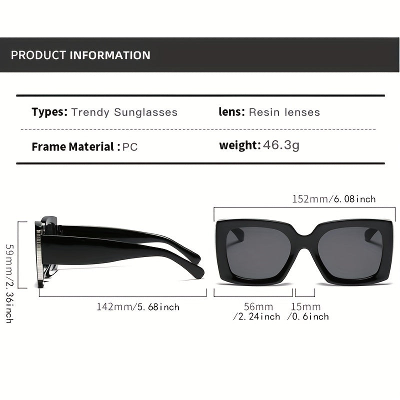 Oversized Square Sunglasses UV400 Anti Glare Men Women Casual Driving Beach
