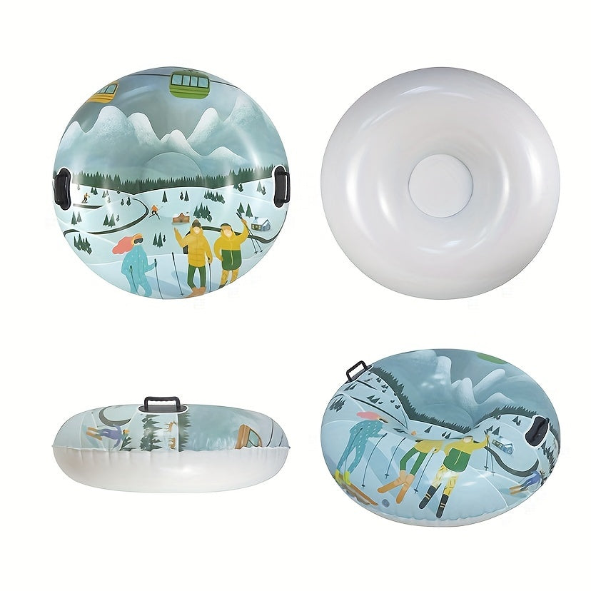 1pc Inflatable Skiing Ring Winter Snowboard Safety Handle Cartoon Printing