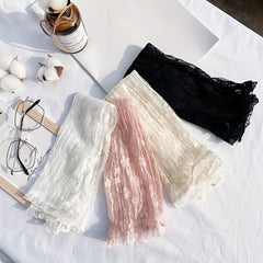 Floral Lace Fingerless Sunscreen Long Gloves Women