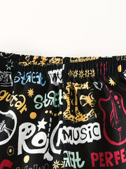Girls Graffiti Style Loose Joggers Sweatpants High Waist Trousers