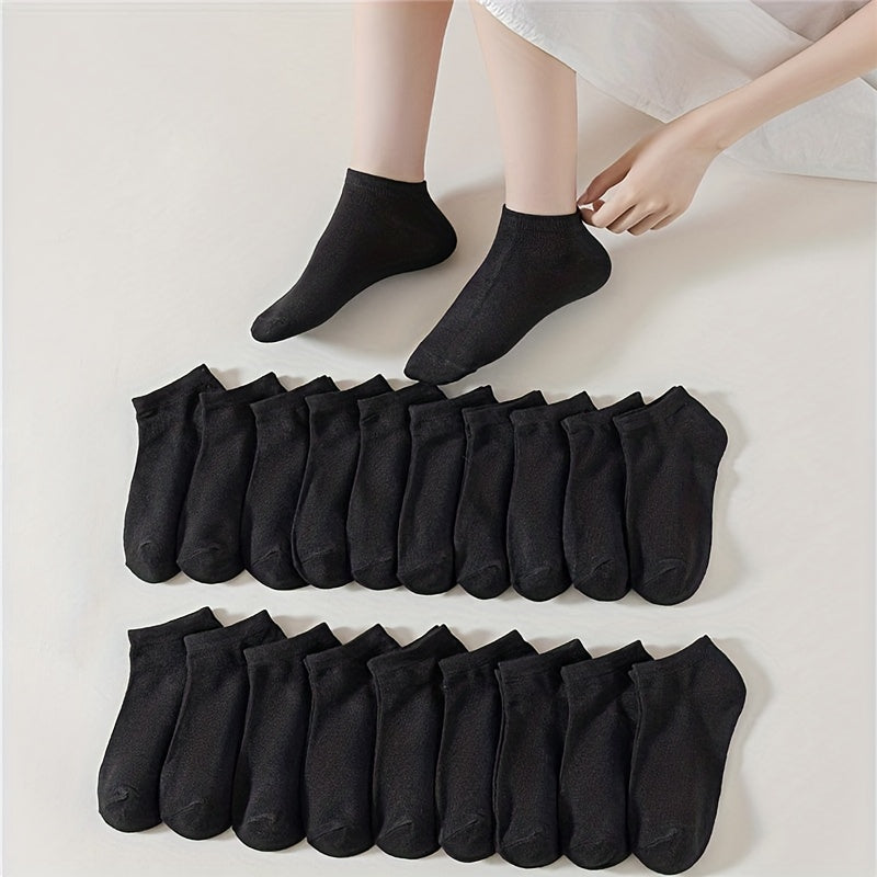 20 Pairs Low Cut Ankle Socks Women's Stockings & Hosiery