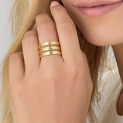 Personalized Engraved Name Ring Stainless Steel Adjustable Finger Ring