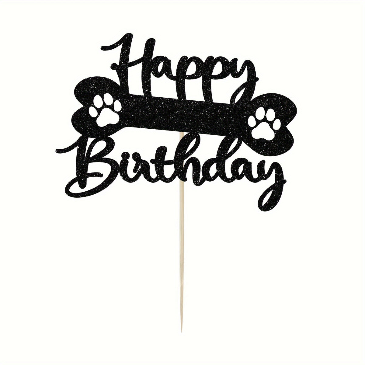 Sparkling Pet Themed Cake Topper for Dog & Cat Birthday Parties