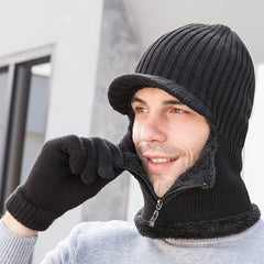 2pcs Knit Plus Teddy Line Hat for Autumn & Winter