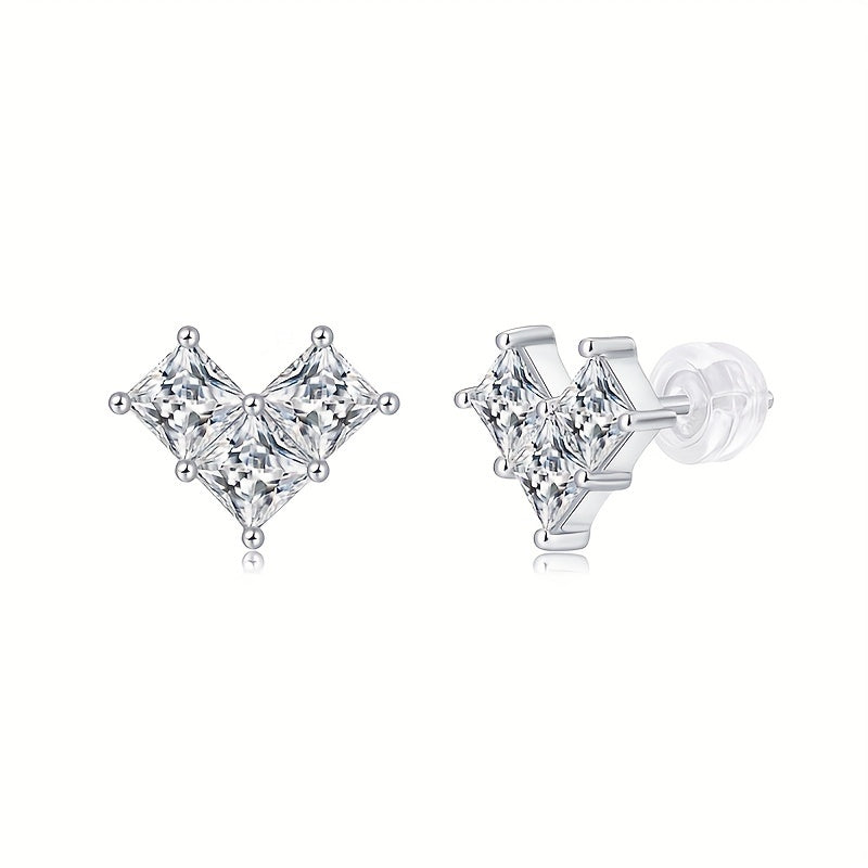 Moissanite Earrings 925 Silver Women's Ear Studs