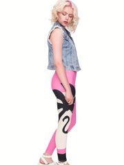 Graphic Print Skinny Leggings Casual Block Every Stretchy Leggings