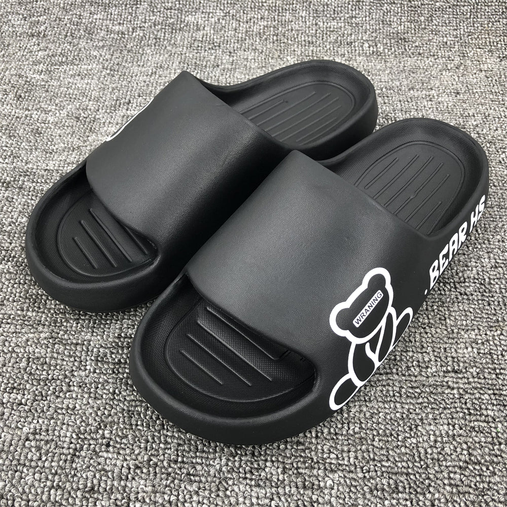 Men's Cartoon Bear Cloud Slides Pillow Slippers Lightweight Shoes