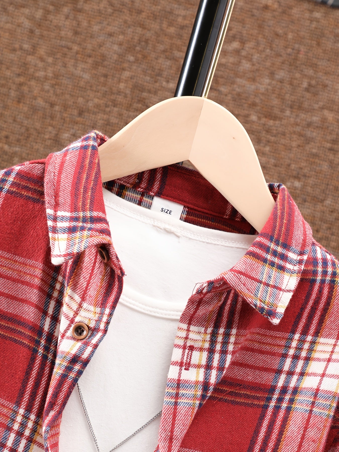 Boys Plaid Shirts Long Sleeve Lapel Tops Spring Fall Outwear Jackets
