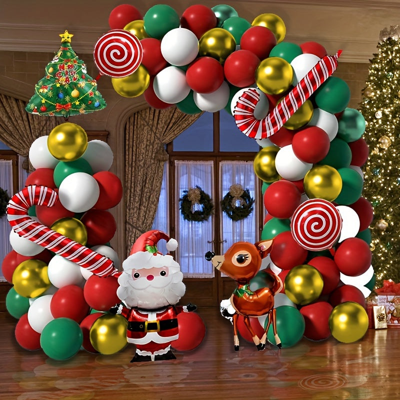 95pcs Christmas Balloon Arch Set Santa Claus Deer Design
