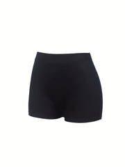 Casual Elastic Waist Skinny Shorts Women's Clothing