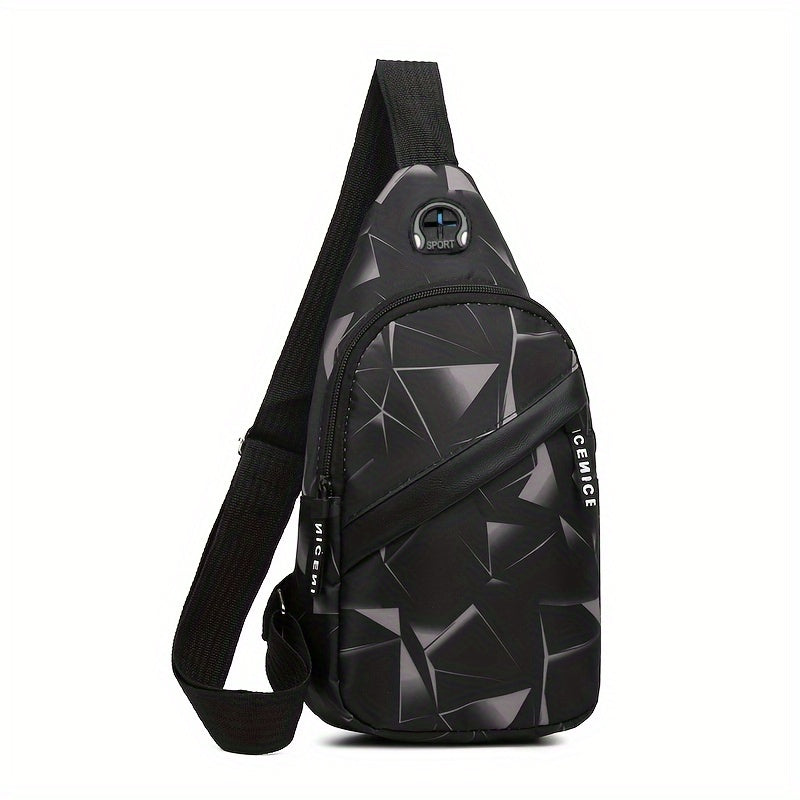 Geo Pattern Sling Bag Lightweight Crossbody Chest Purse