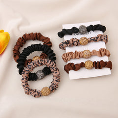 Rhinestone Hair Tie with Fabric Band