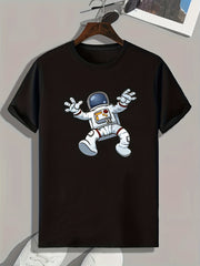 Astronaut Graphic Tee for Men, Casual Summer T-shirt