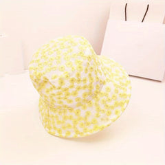 Mesh Lace Flower Embroidery Fisherman Hat for Women