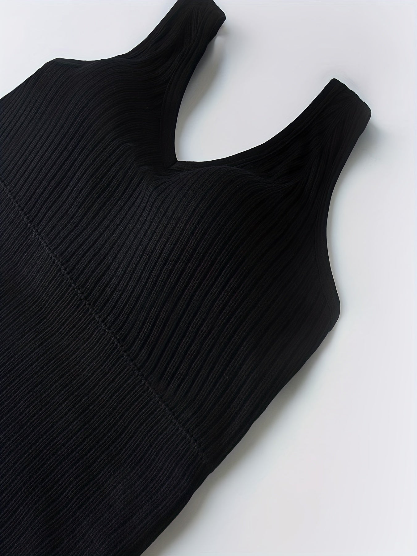 3pcs Ribbed Tank Top Bra Detachable Chest Pads Women's Lingerie