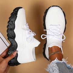 Women's Knitted Running Shoes Breathable Walking Shoes