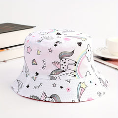 Unisex Rainbow Pony Bucket Hat for Outdoor Sport