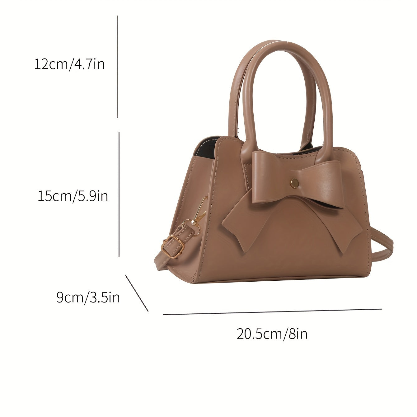 Bowknot Decor Shoulder Bag Minimalist Satchel Bag