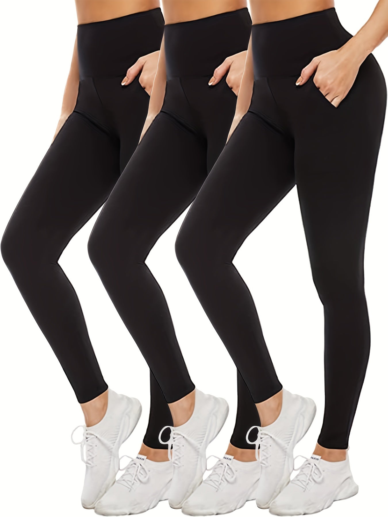 High Waisted Leggings With Pockets Tummy Control Workout Yoga Pants