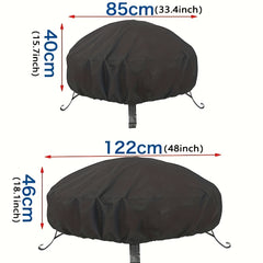 Waterproof Round Fire Pit Cover Patio Dustproof Anti UV Tear Resistant