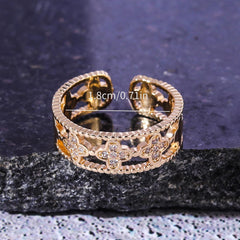 Four Leaf Clover Zircon Ring - Good Luck Charm Jewelry