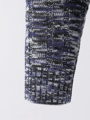 Men's Knitted Block Sweater Round Neck Warm Pullover for Fall Winter