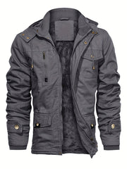 Men's Winter Cargo Jackets Thicken Outwear Fleece Lined Military Warm Coat