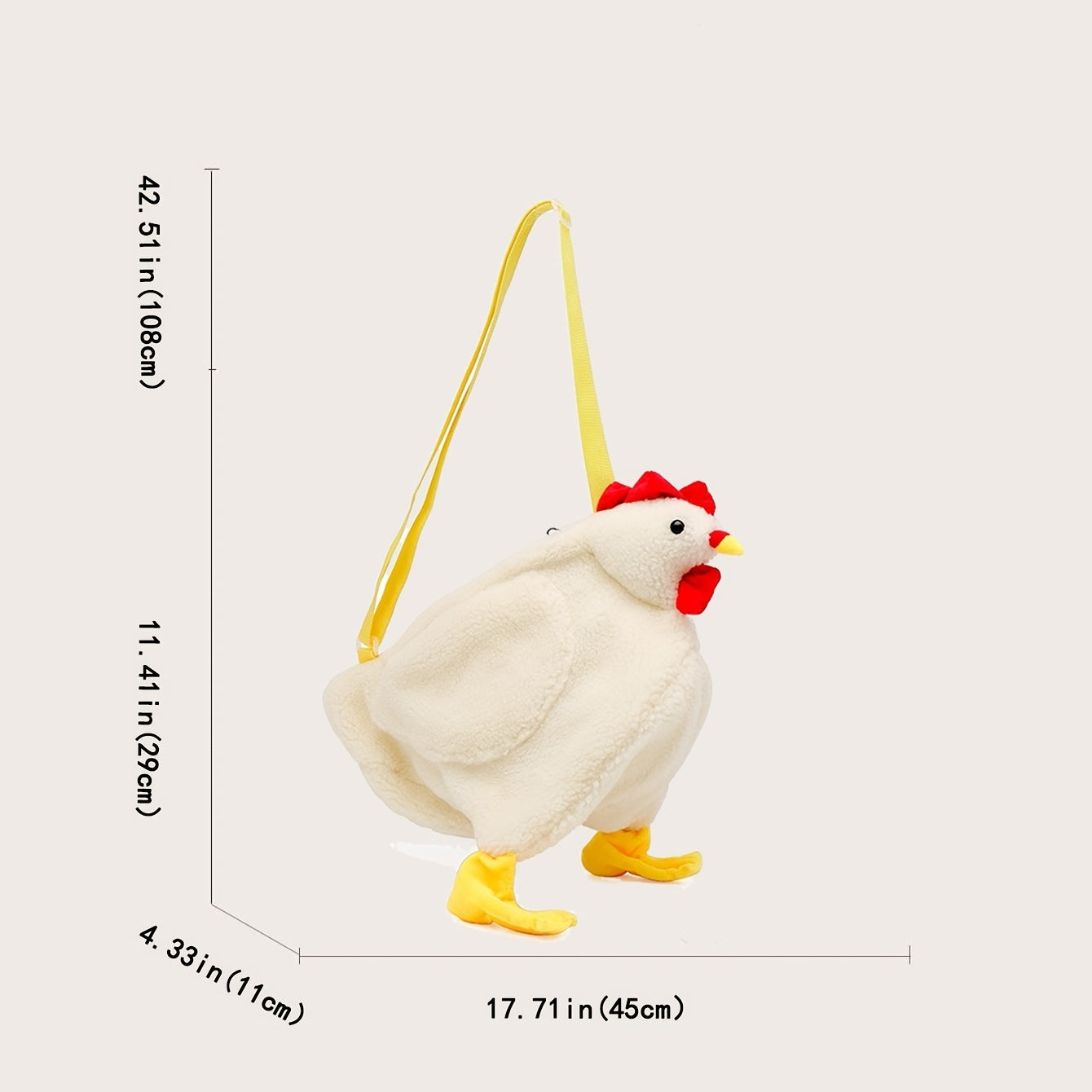 Fuzzy Chicken Crossbody Bag Cartoon Animal Doll Shoulder Bag