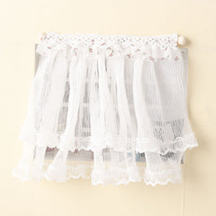 Charming 1:12 Dollhouse Curtains Floral Lace Detailing Ideal Home Decor Gift