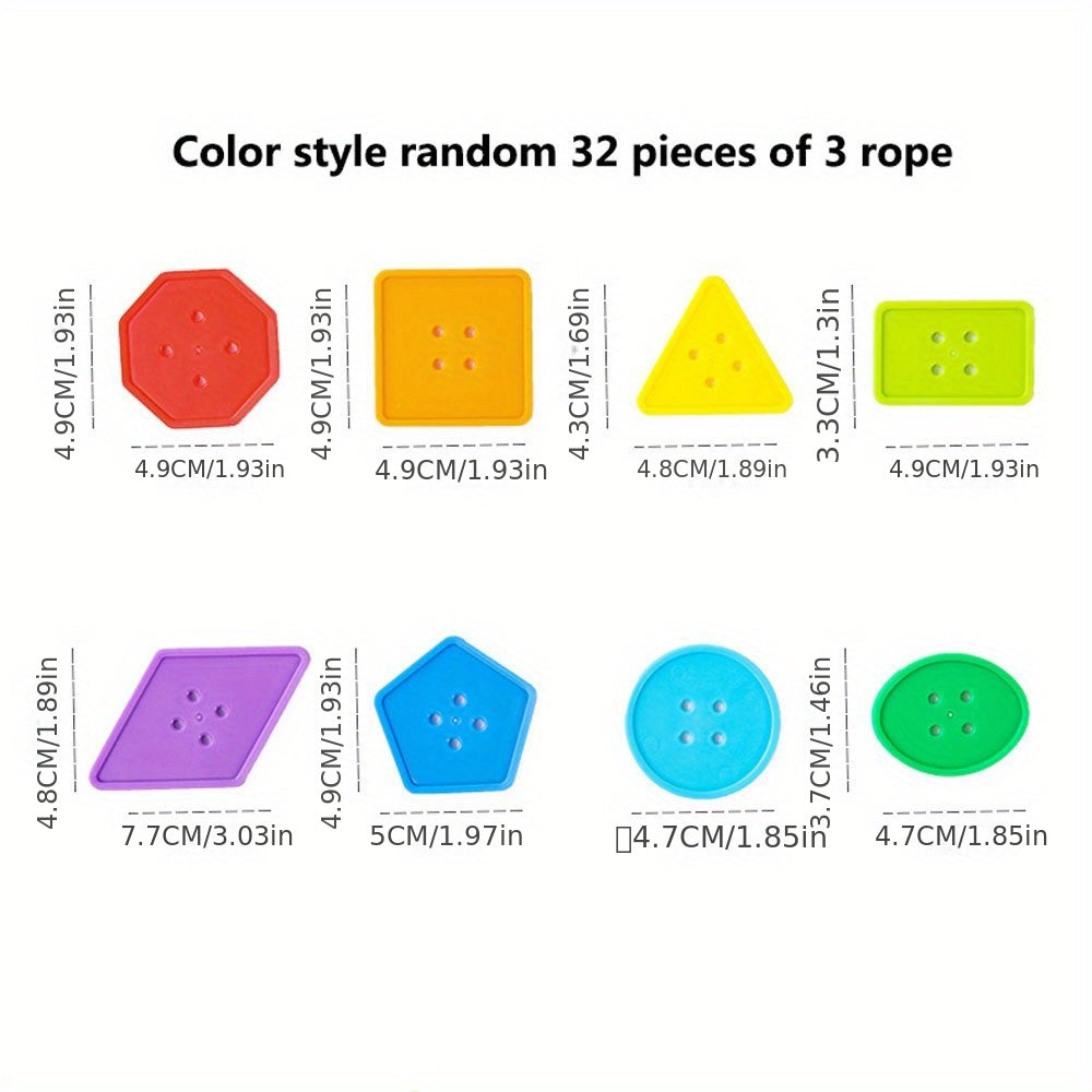 35pcs Baby Geometric Stringing Educational Building Blocks Threading Toys