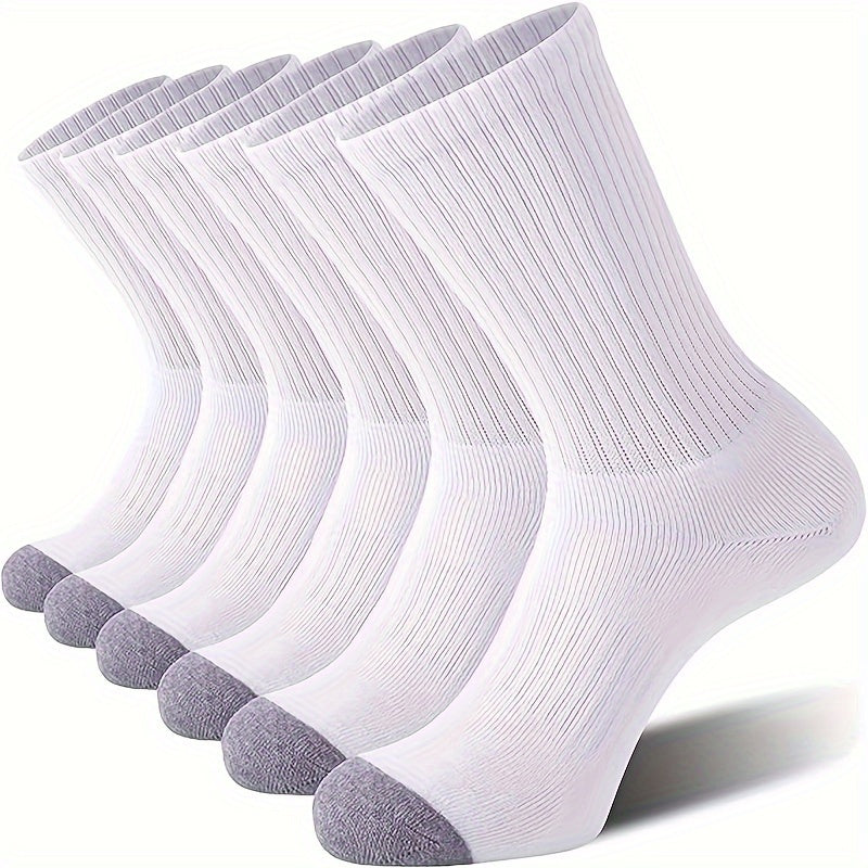 12 Pairs Men's Breathable Sports Socks High Elastic Mid calf Socks