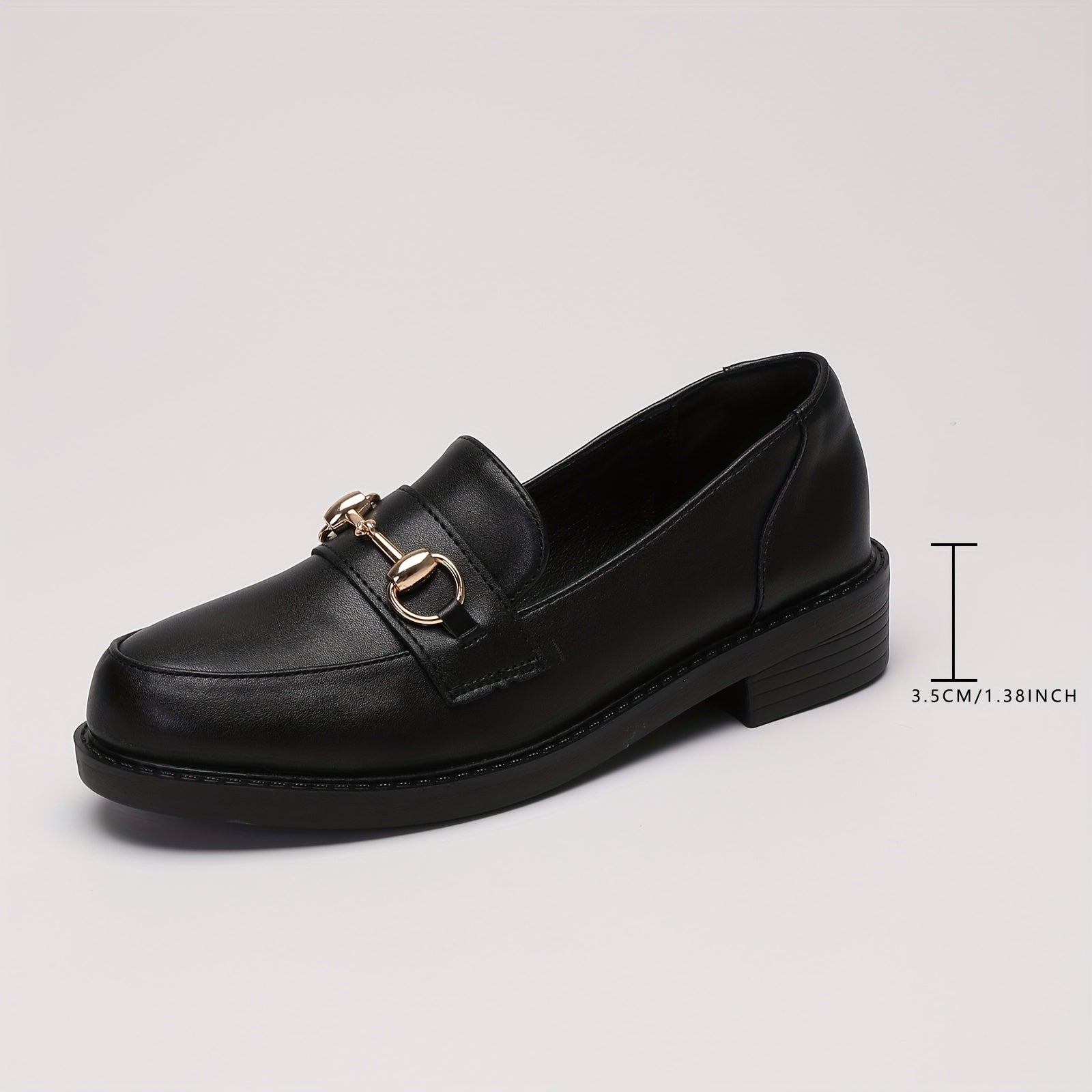 Women's Metal Decor Chunky Loafers Slip On Shoes