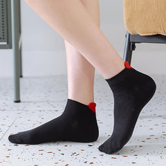 Heart Print Short Socks x10 for Women