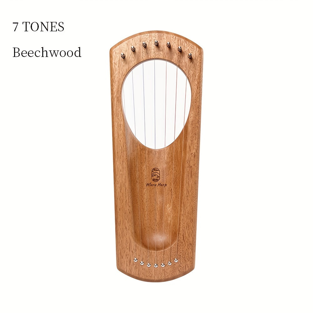 Hluru Lyre Harp 7 19 String Cherry Wood Professional Leyaqin Portable