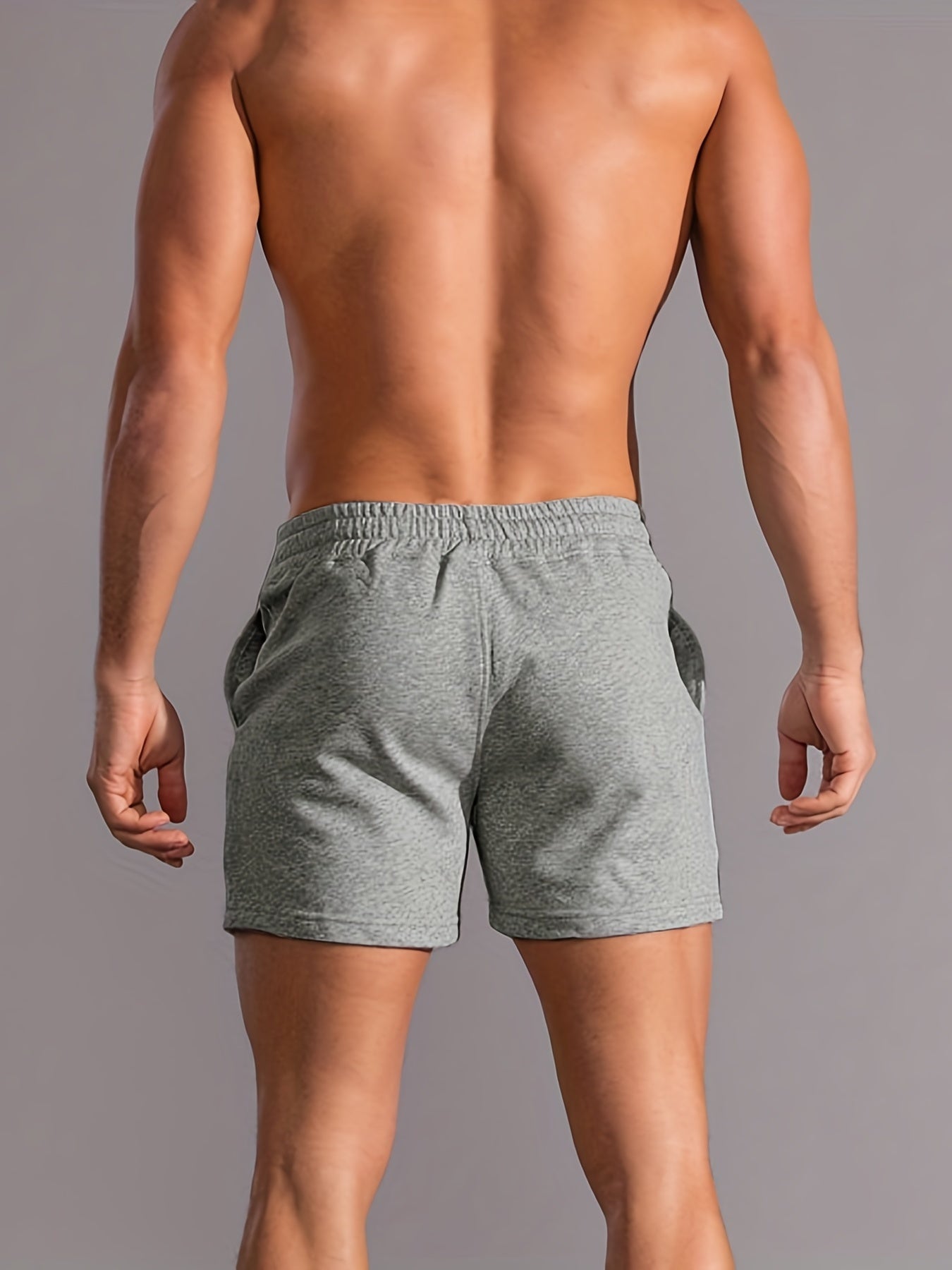 Letter Graphic Print Men's Casual Shorts Elastic Waist Drawstring Sports Shorts