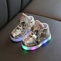 Girl's LED Light Up High Top Skate Shoes